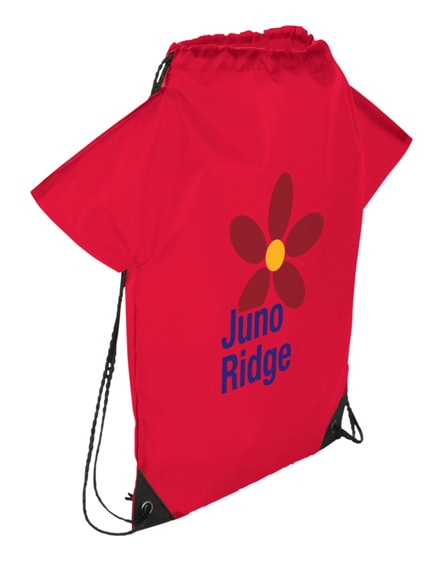 branded cheer t-shirt-shaped drawstring backpack