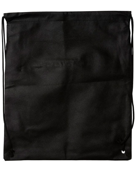 branded contrast non-woven drawstring backpack