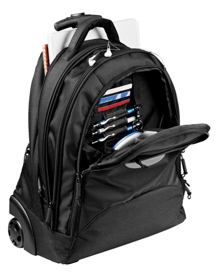branded lyns 17" laptop trolley backpack