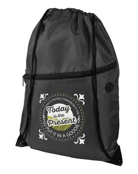 branded oriole zippered drawstring backpack