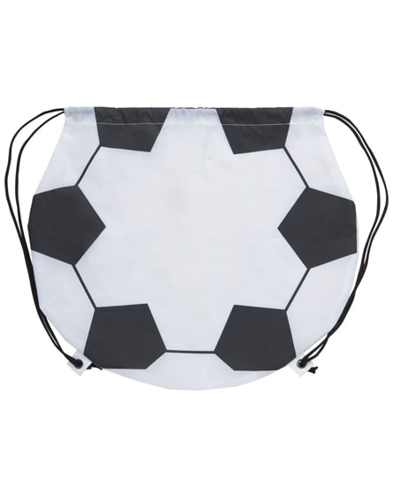 branded penalty football-shaped drawstring backpack