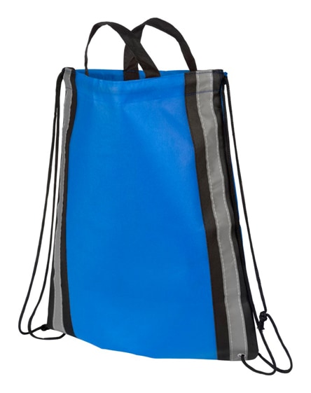 branded reflective non-woven drawstring backpack