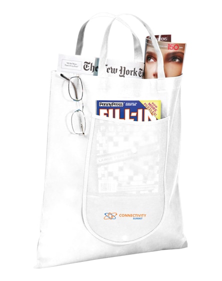 branded maple buttoned foldable non-woven tote bag
