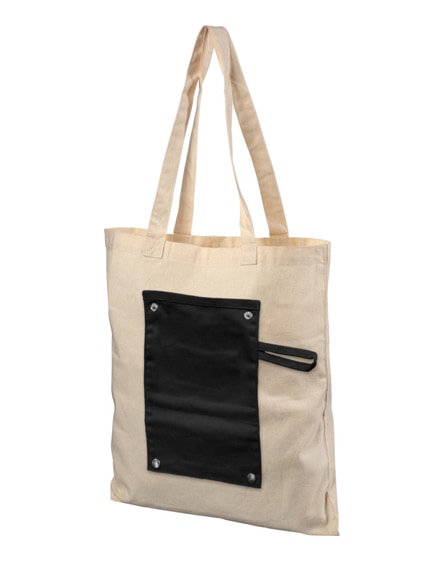 branded snap 180 g/m¬≤ roll-up buttoned cotton tote bag