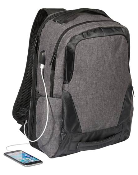 branded overland 17" tsa laptop backpack with usb port