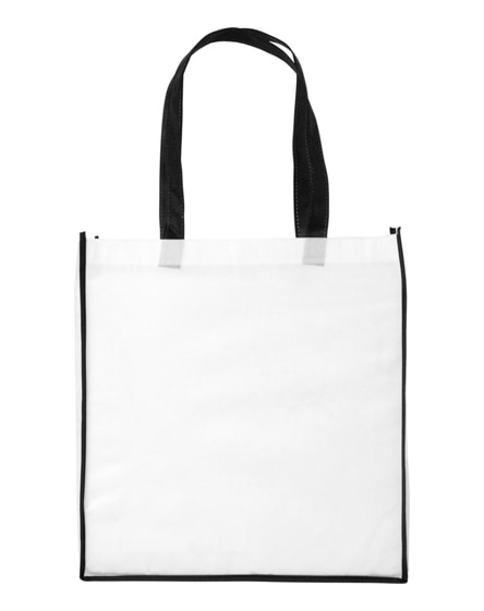 branded contrast large non-woven shopping tote bag