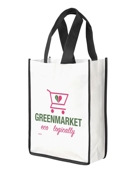 branded contrast small non-woven shopping tote bag