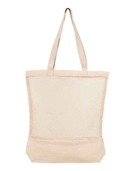 branded maine mesh cotton tote bag