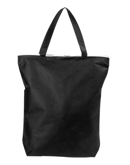 branded privy zippered short handle non-woven tote bag