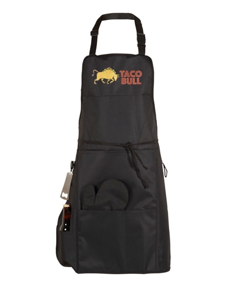 branded grill bbq apron with insulated pocket
