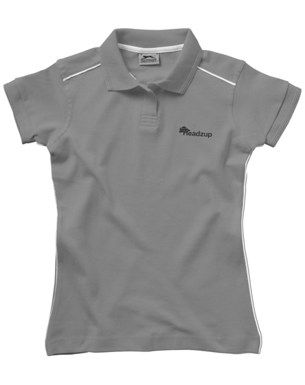 branded backhand short sleeve ladies polo