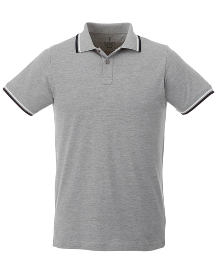 branded fairfield short sleeve men's polo with tipping