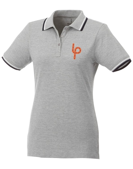 branded fairfield short sleeve women's polo with tipping