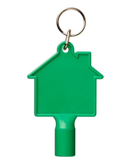 branded maximilian house-shaped meterbox key with keychain