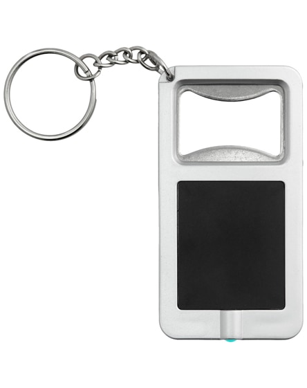 branded orcus led keychain light and bottle opener
