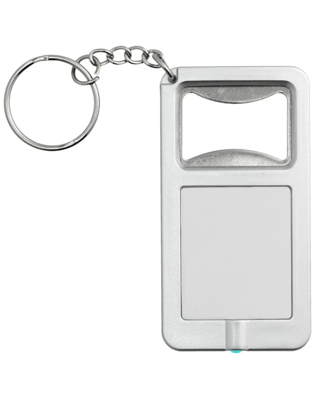 branded orcus led keychain light and bottle opener