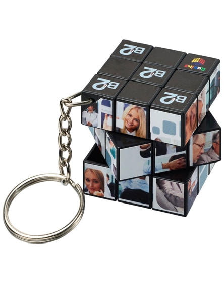 branded rubik's cube keychain