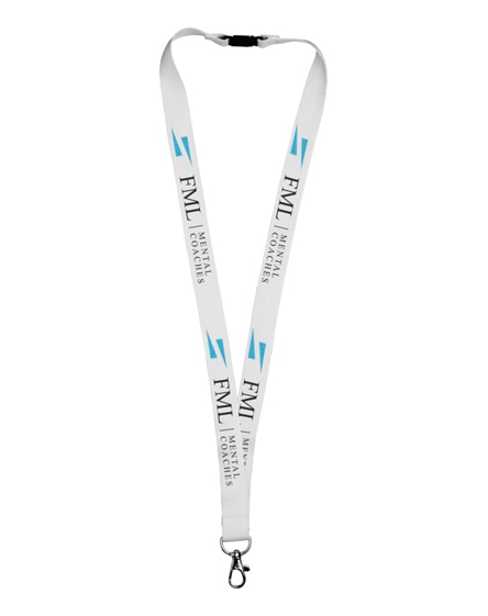 branded julian bamboo lanyard with safety clip