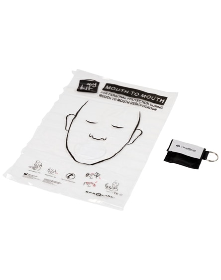 branded henrik mouth-to-mouth shield in polyester pouch
