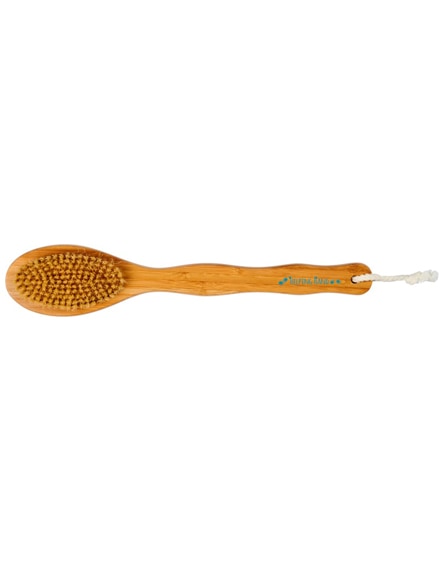 branded orion 2-function bamboo shower brush and massager
