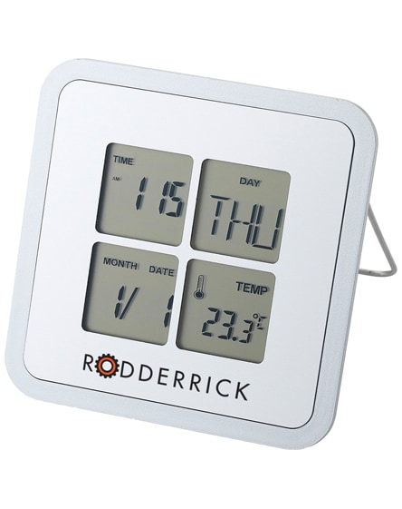 branded livorno desk clock with temperature