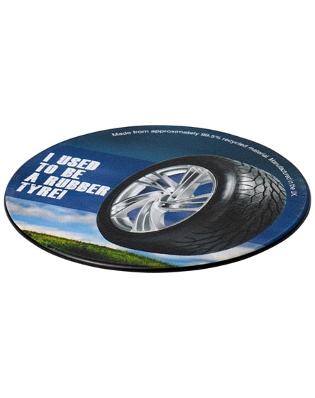 branded brite-mat round coaster with tyre material