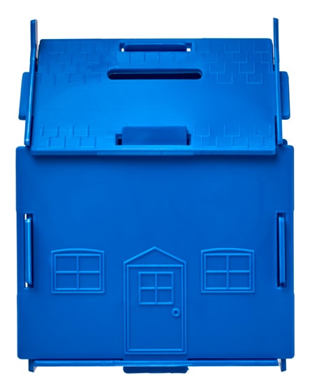 branded uri house-shaped plastic money container