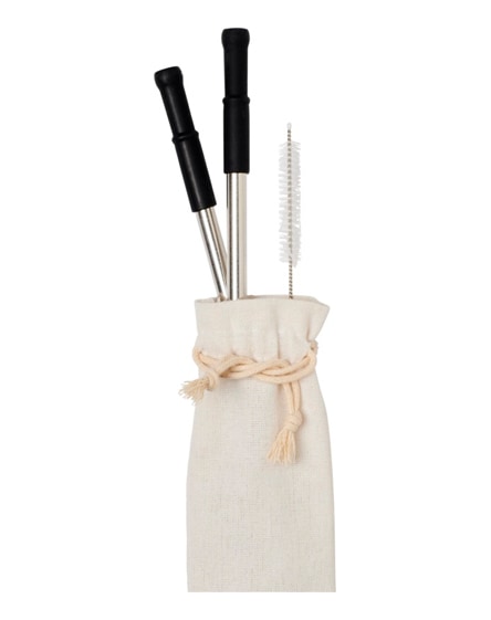 branded lena reusable stainless straw set