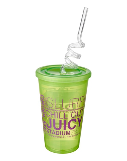 branded spiral straw for stadium cup
