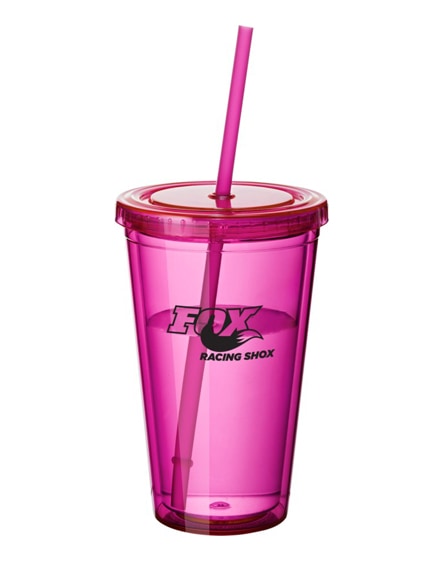 branded cyclone insulated tumbler with straw