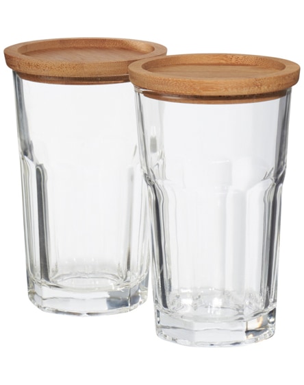 branded linden 2-piece glass set with coaster