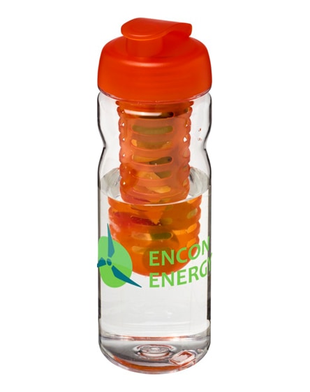 branded h2o base tritan flip lid bottle & infuser