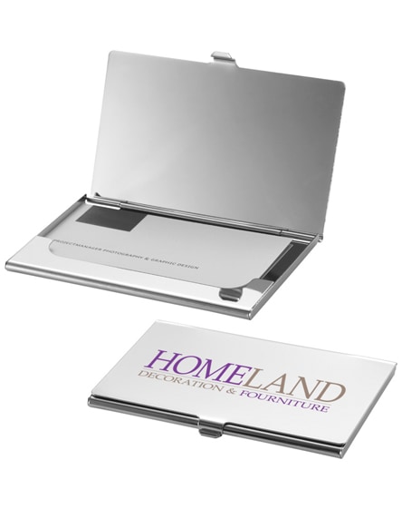 branded new york business card holder with mirror