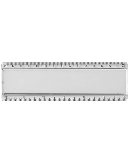 branded ellison 15 cm plastic ruler with paper insert