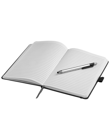 branded crown a5 notebook with stylus ballpoint pen
