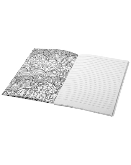 branded doodle colouring notebook