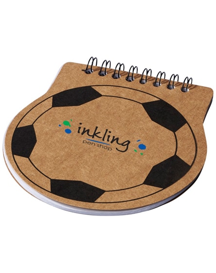 branded score football shaped notebook