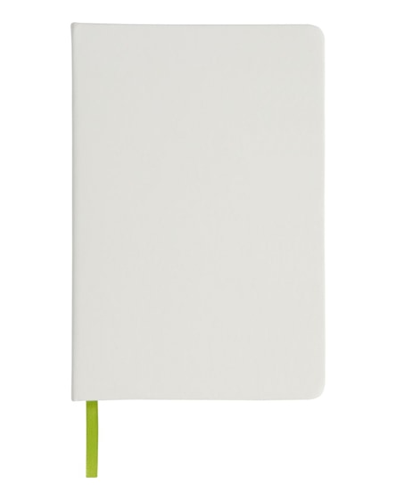 branded spectrum a5 white notebook with coloured strap