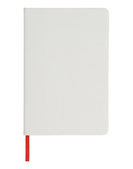 branded spectrum a5 white notebook with coloured strap