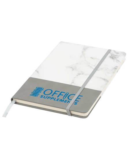 branded two-tone a5 marble look notebook