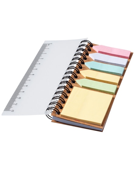 branded spinner spiral notebook with coloured sticky notes