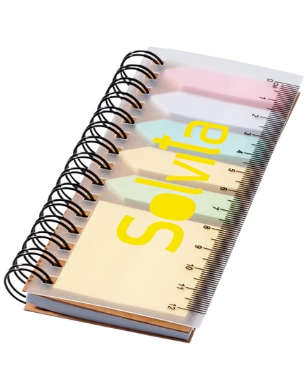 branded spinner spiral notebook with coloured sticky notes