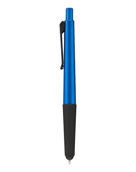 branded gummy stylus ballpoint pen with soft-touch grip