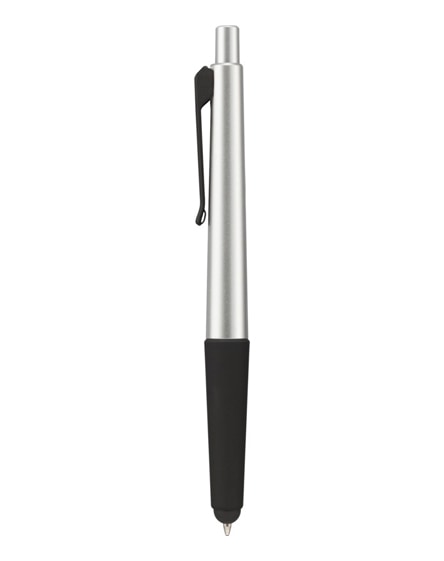 branded gummy stylus ballpoint pen with soft-touch grip
