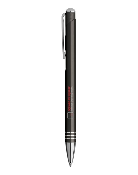 branded izmir ballpoint pen with knurled pusher