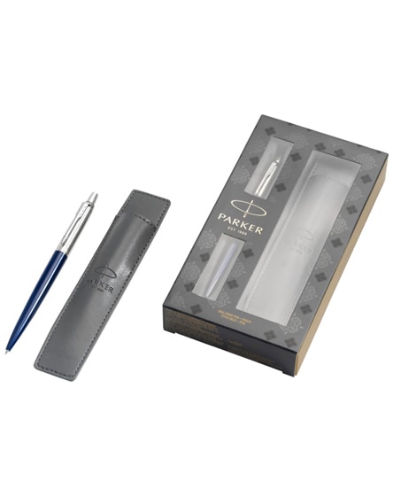 branded jotter royal blue gift set with pen and pouch