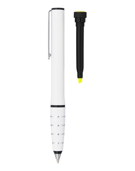 branded jura dual aluminium ballpoint pen and highlighter