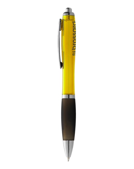 branded nash ballpoint pen coloured barrel and black grip