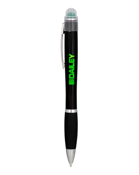 branded nash coloured light up black barrel ballpoint pen