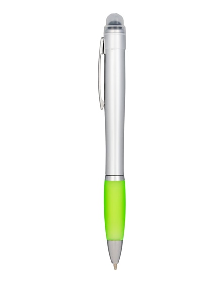 branded nash light up pen silver barrel coloured grip